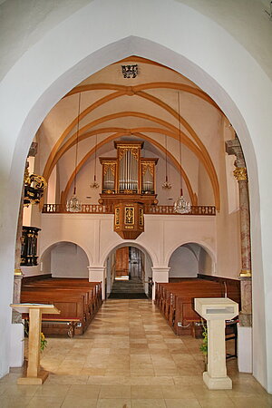 Feistritz am Wechsel, Pfarrkirche hl. Ulrich, Blick gegen die Orgelempore