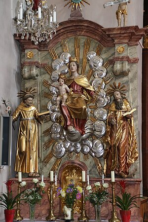 Altenmarkt, Pfarrkirche hl. Maria Magdalena, Seitenaltar Maria im Strahlenkranz