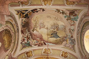 Kirnberg an der Mank, Pfarrkirche hl. Pankratius, Franz-Xaver-Kapelle, Fresken 1754, Umkreis Bartolomeo Altomonte