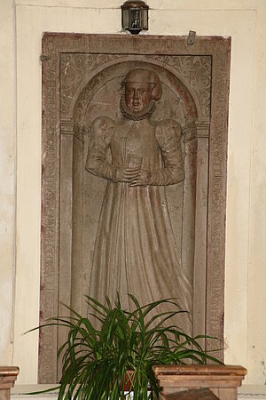 Opponitz, Pfarrkirche hl. Kunigunde, Grabstein für Barbara Khörberin, 1591