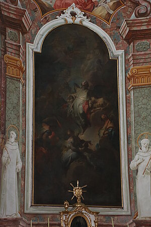 Maria Langegg, Pfarr- und Wallfahrtskirche Mariae Geburt, Seitenaltar, Josef Adam Mölk und Werkstatt