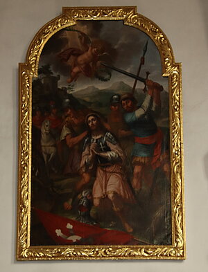 Kasten bei Böheimkirchen, Pfarrkirche hl. Mauritius, ehem. Hochaltarbild, Martyrium des hl. Mauritius, 1693 (?)
