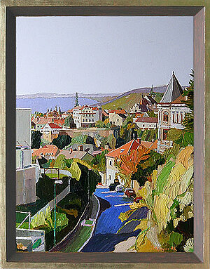 Blick vom Weinstadtmuseum