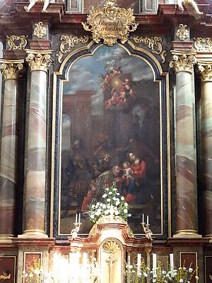 Emmersdorf, Pfarrkirche hl. Nikolaus, Hochaltarbild, Ende 17. Jh.