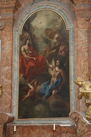 St. Andrä an der Traisen, ehem. Stiftskirche hl. Andreas, Seitenaltar Hl. Dreifaltigkeit, Paul Troger 1731