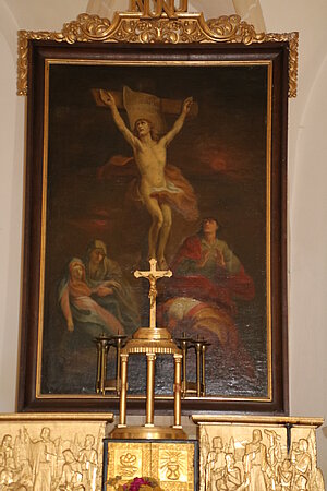 Altpölla, Pfarrkirche Mariae Himmelfahrt, Altarblatt Kreuzigung Christi, Umkreis Kremser Schmidt