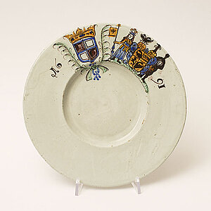 Habaner Keramik, Teller, 1691, NÖLM