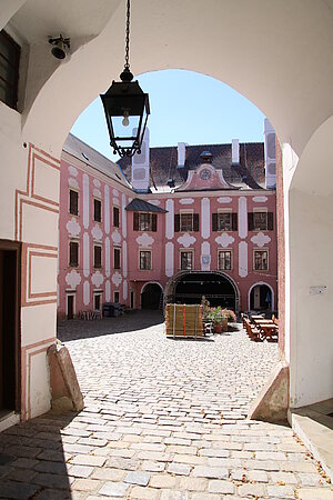 Drosendorf, Blick in den Innnenhof des Schlosses, Mitte des 17. Jh.s