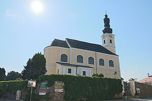 Karlstetten, Pfarrkirche hl. Ulrich, Saalbau, 1741/2-1752/55 unter Maria Theresia von Zinzendorf errichtet