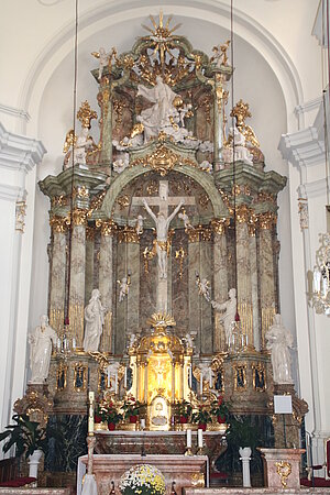 St. Pölten, Rathausplatz, Pfarrkirche zur hll. Dreifaltigkeit, Hochaltar, vermutlich A. Gruber, 1770-72