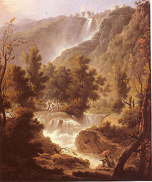 Michael Wutky, Die Wasserfälle bei Tivoli, Öl/Leinen, um 1784, NÖLM