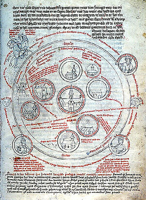 Zwettler Bärenhaut (Stifterbuch), Umritt, Hadmar I., Abt Hermann, fol. 12r