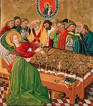 Albrechtsaltar, Tod Mariens, Meister des Albrechtsaltar, um 1438/39, Stift Klosterneuburg
