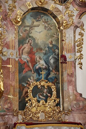 Hafnerberg, Pfarr- und Wallfahrtskirche Unsere Liebe Frau, Pestaltar mir Krönung Mariens, Josef Ignaz Mildorfer, um 1752