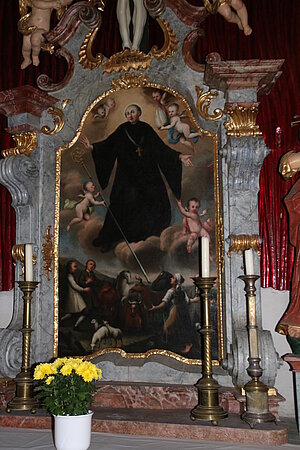 Pottenstein, Pfarr- und Wallfahrtskirche Maria Trost im Elend, Seitenaltar, 3. Viertel 18. Jh.