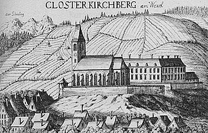 Kirchberg am Wechsel, Kloster, Stich Vischer, 1672