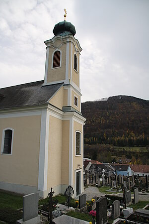 Altenmarkt an der Triesting, Pfarrkirche Hl. Johannes der Täufer, barocke Saalkirche mit spätgotischem Chor