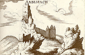 Arbesbach, Kupferstich von Georg Matthäus Vischer, aus: Topographia Archiducatus Austriae Inferioris Modernae, 1672