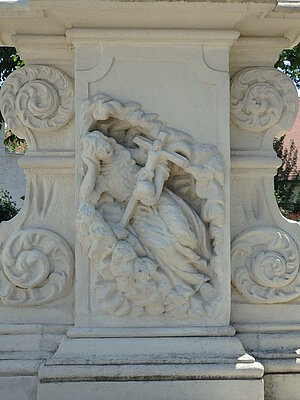 Kottingbrunn, Rosaliarelief von der Dreifaltigkeitssäule, 1716