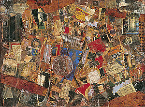 Franz Beer, No.1/1956, Collage auf Holz, 1956