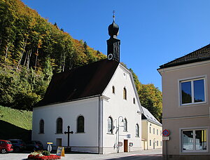 St. Anton an der Jeßnitz, Pfarrkirche hl. Antonius von Padua, frühbarocke Hallenkirche, 1691 geweiht