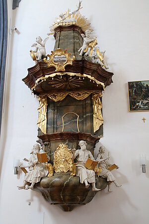 Ferschnitz, Pfarrkirche hl. Xystus, Kanzel, Kaspar Timpf, um 1760