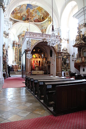 Maria Lanzendorf, Pfarr- und Wallfahrtskirche Schmerzhafte Mutter Gottes, 1699-1703 durch Franz Jänggl erbaut