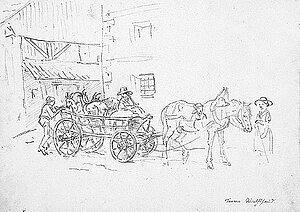 F. Gauermann, Szene vor dem Tauernwirtshaus, 1851