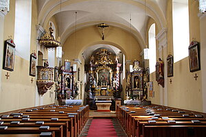 St. Martin bei Weitra, Pfarrkirche hl. Martin, Kircheninneres, Ausstattung Mitte 18. Jahrhundert