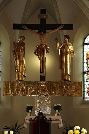 Niederkreuzstetten, Pfarrkirche hl. Jakob der Ältere, Hochaltar, Mitte 20 Jh.