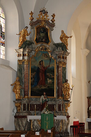 Mannersdorf, Pfarrkirche hl. Martin, Seitenaltar, Altarblatt 1839, A. Bathyany
