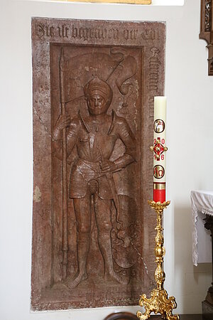 Wolfsbach, Pfarrkirche hl. Veit, Grabstein für Wolfgang von Meielstorff, um 1501