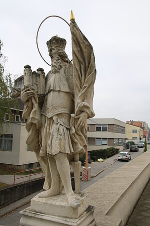 Wolkersdorf, Pfarrkirche hl. Margaretha, Hl. Leopold vom Stiegenaufgang, 1727