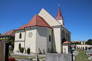 Prinzendorf an der Zaya, Pfarrkirche hl. Markus, im Kern gotisch, 1693-95 barockisiert