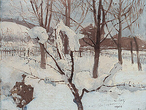 Adolf Michael Boehm, Winterlicher Garten, 1900