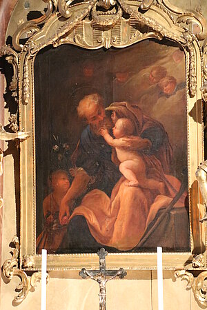 Brunn am Gebirge, Pfarrkirche hl. Kunigunde, Seitenaltar mit hl. Josef, Johann Christoph Brandl, 17. Jh.