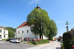 Schwarzenbach, Pfarrkirche hl. Bartholomäus, spätbarocke Saalkirche, 1767 Neubau