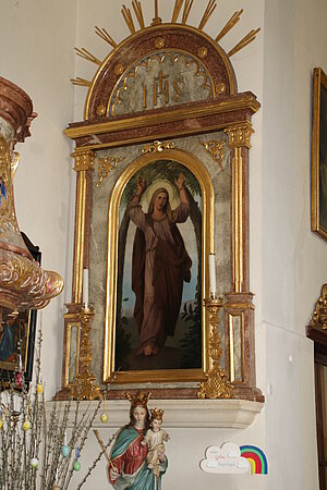 St. Corona am Schöpfl, Pfarr- und Wallfahrtskirche, Seitenaltar Hl. Corona, Leopold Till, 1865