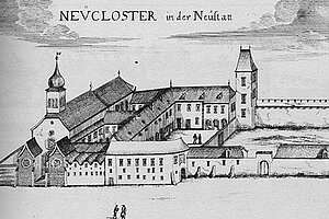 Wiener Neustadt, Neukloster, Kupferstich von Georg Matthäus Vischer, aus: Topographia Archiducatus Austriae Inferioris Modernae, 1672