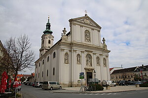 Bruck an der Leitha, Pfarrkirche Hl. Dreifaltigkeit, 1697-1702 von Heinrich Hoffmann errichtet