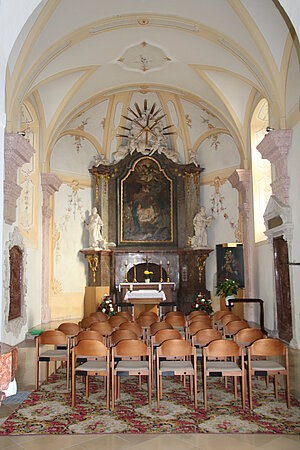 Ernstbrunn, Pfarrkirche hl. Martin, Feliciankapelle, Altar um 1760