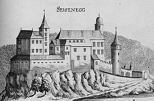 Seisenegg, Kupferstich von Georg Matthäus Vischer, aus: Topographia Archiducatus Austriae Inferioris Modernae, 1672