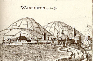 Waidhofen an der Ybbs, Kupferstich von Georg Matthäus Vischer, aus: Topographia Archiducatus Austriae Inferioris Modernae, 1672