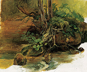 F. Gauermann, Wurzeln am Bach, nach 1825