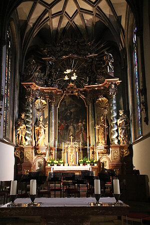 Brunn am Gebirge, Pfarrkirche hl. Kunigunde, Hochaltar, urk. 1722