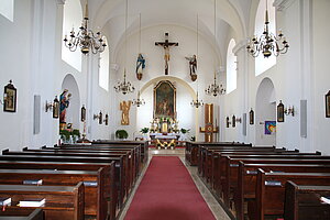 Schwarzenbach, Pfarrkirche hl. Bartholomäus, spätbarocke Saalkirche, 1767 Neubau