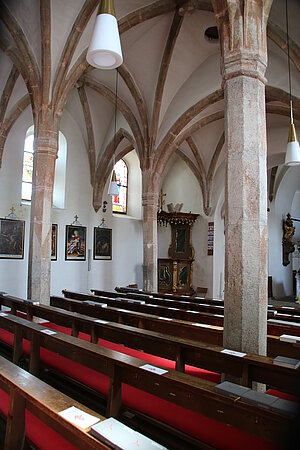 Großschönau, Pfarrkirche hl. Leonhard, Kircheninneres, Gewölbe um 1400/1. Hälfte 15. Jh.