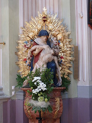 Maria Jeutendorf, Pfarr- und Wallfahrtskirche Schmerzhafte Muttergottes, Pietà, Anfang 18. Jahrhundert