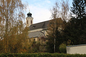 Altenmarkt an der Triesting, Pfarrkirche Hl. Johannes der Täufer, barocke Saalkirche mit spätgotischem Chor