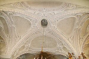 St. Anton an der Jeßnitz, Pfarrkirche hl. Antonius von Padua, frühbarocke Hallenkirche, 1691 geweiht, frühbarocker Stuck